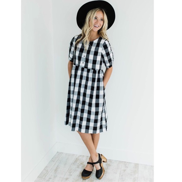 Roolee Dresses & Skirts - Roolee Cambridge Court Plaid Black/White Dress XS